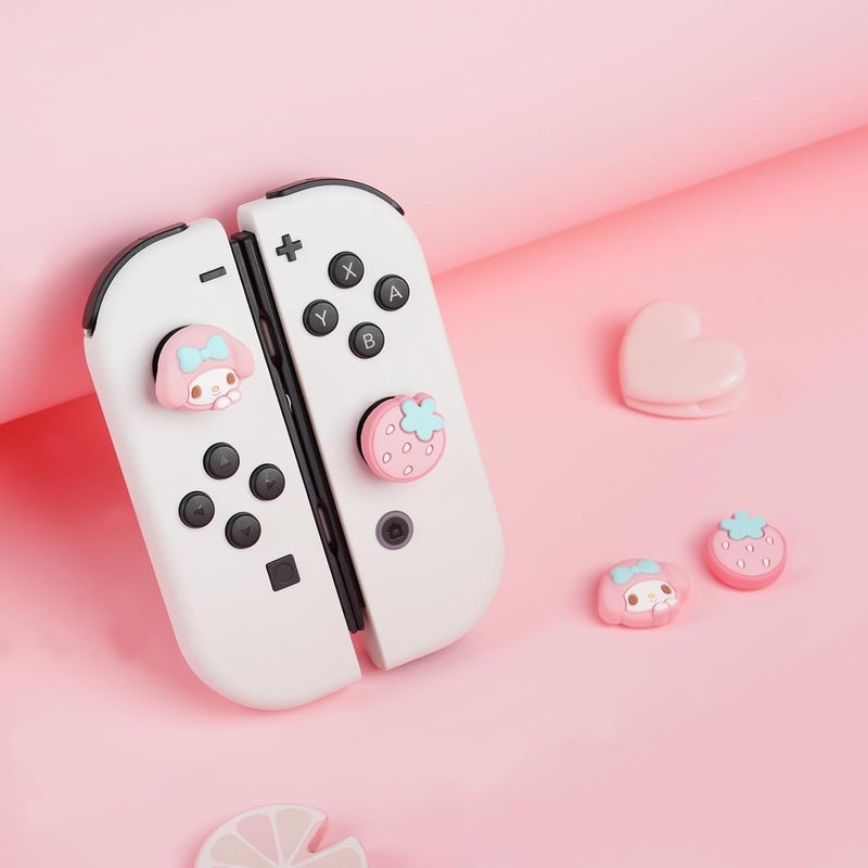 Kuitmor Switch Joy Con Thumb Grip Caps,4PCS Soft Silicone Joystick Cover,Cute Analog Stick Cap Compatible with Switch/OLED/Lite - Image 5